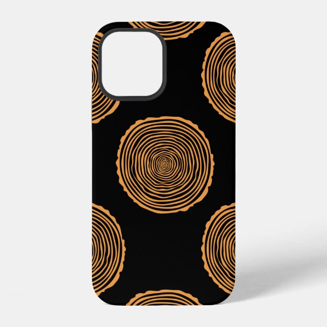 Funda Para iPhone Tree Rings Seamless Pattern. Saw cut tree trunk ba (Reverso )