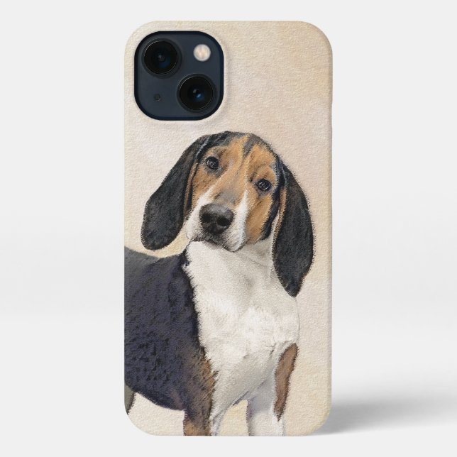 Funda Para iPhone Treeing Walker Coonhound Painting - Arte original (Reverso )