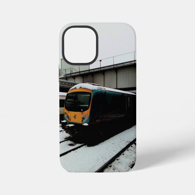 Funda Para iPhone Tren amarillo y turquesa (Reverso )