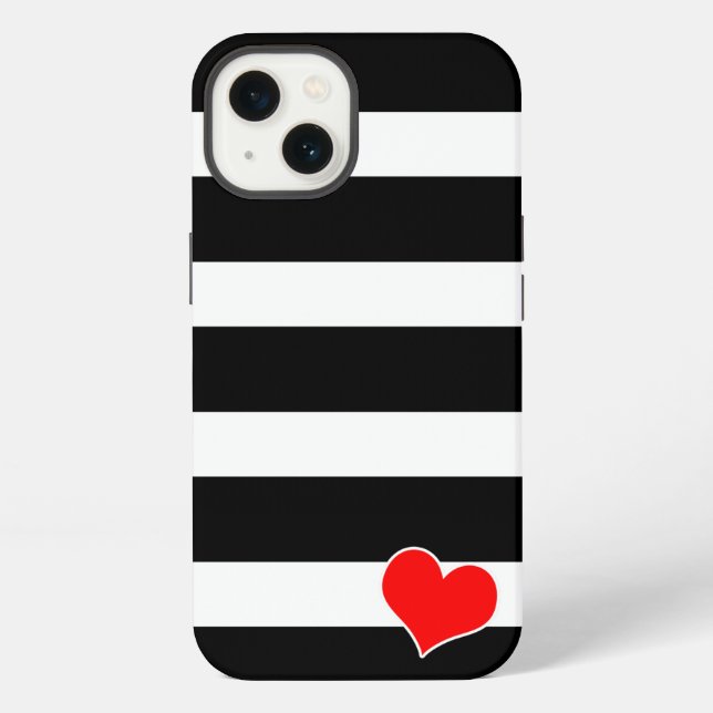 Funda Para iPhone Trendy Black & White Striped (Reverso )