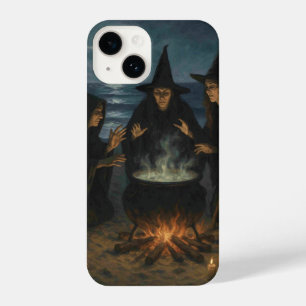 Funda Para iPhone 14 Tres brujas producen Cauldron Full Moon Beach