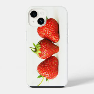 Funda Para iPhone 14 Tres Fresas Sobre Blanco ipha