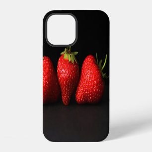 Funda Para iPhone 12 Tres Fresas Sobre iphcna Negro