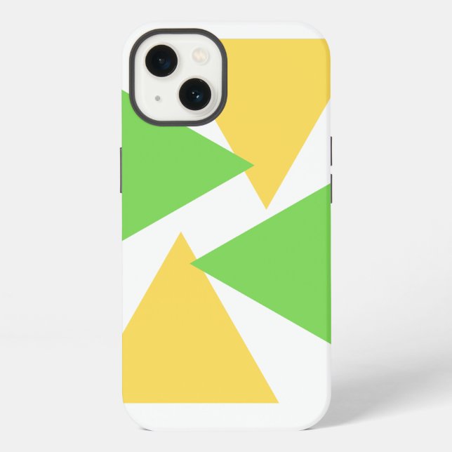 Funda Para iPhone triángulo verde amarillo para estuche iPhone (Reverso )