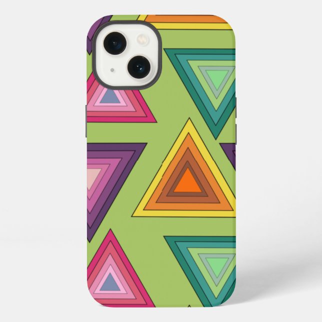 Funda Para iPhone Triángulos de los 70  (Reverso )
