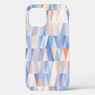 Funda Para iPhone 12 Triángulos de Naranja Azul Suave