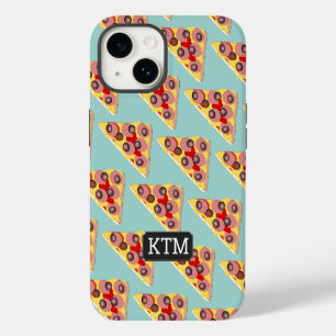 Funda Para iPhone 14 Triángulos de Pizza Patrón de Comida Divertida aña