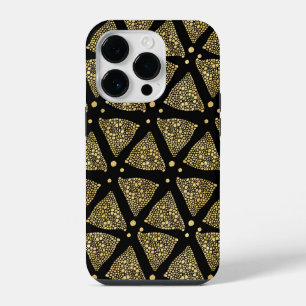 Funda Para iPhone 14 Pro Triángulos de textura dorada patrón moderno
