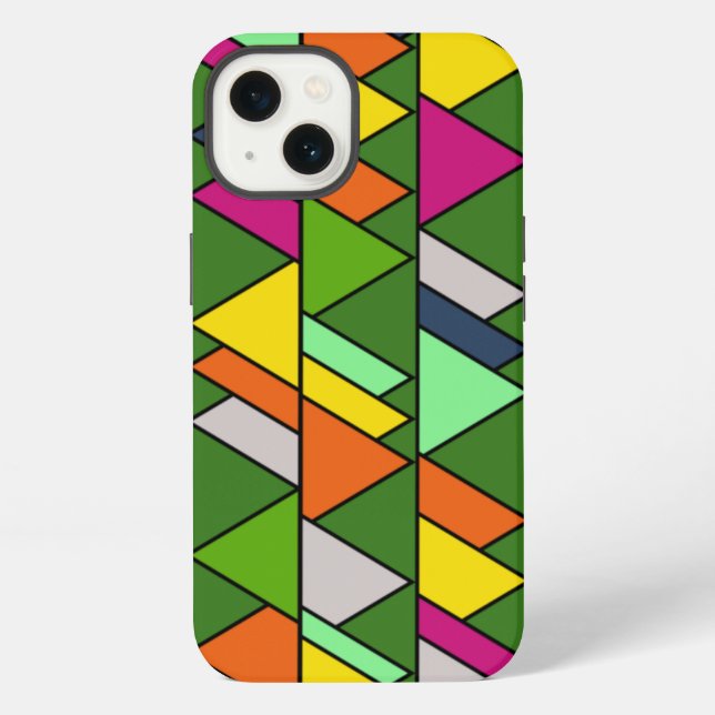 Funda Para iPhone Triángulos Florales  (Reverso )
