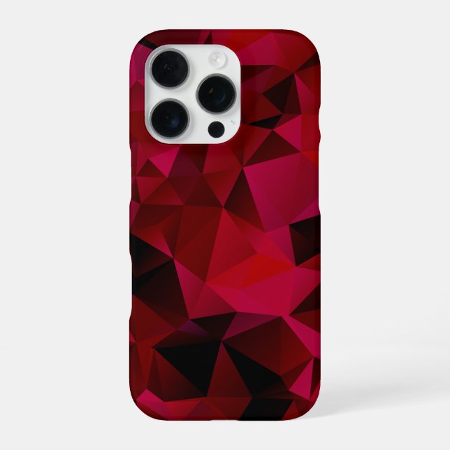 Funda Para iPhone Triángulos geométricos poligonales estampado rojo (Reverso)