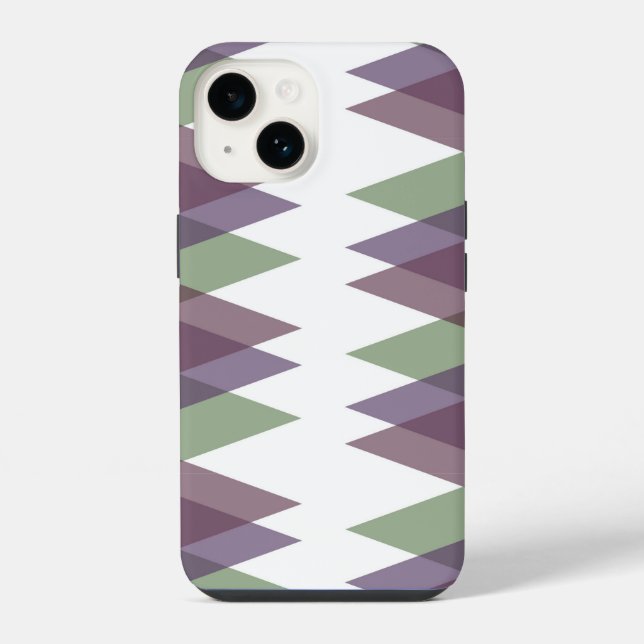 Funda Para iPhone Triángulos malvas y verdes (Reverso )