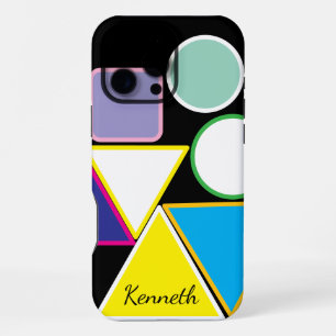 Funda Para iPhone 16 Pro Max Triángulos Modernos Patrón Geométrico Vibrante 