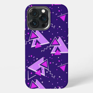 Funda Para iPhone 13 Pro Triángulos Retro Morados y Rosados