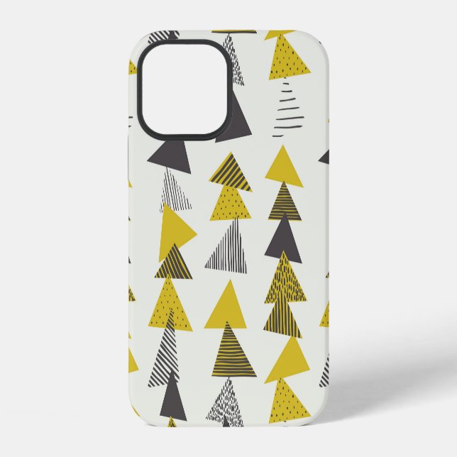 Funda Para iPhone Triángulos Retro: Patrón Variado Sin Marea. (Reverso )