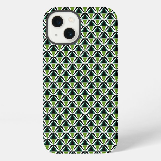 Funda Para iPhone Triángulos verdes (Reverso )