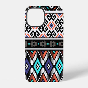 Funda Para iPhone 12 Tribal Retro Navajo: Geométrico sin costuras.