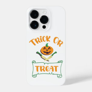 Funda Para iPhone 14 Pro Trick or treat calavera Halloween cara de calabaza