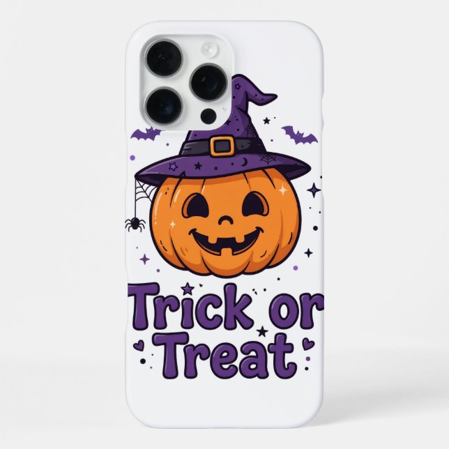Funda Para iPhone Trick or Treat Pumpkin iPhone 16 Pro Max Case (Reverso )