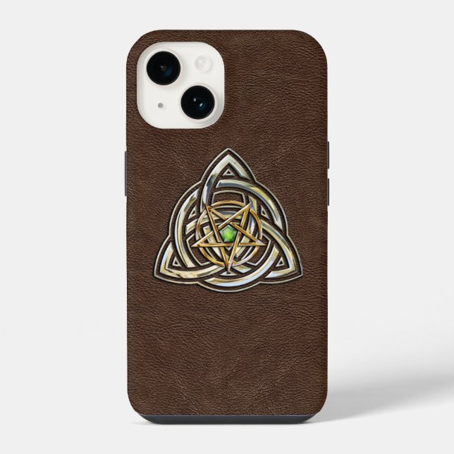 Funda Para iPhone Triquetra Pentagrama en Marrón (Reverso )