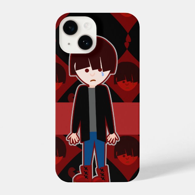 Funda Para iPhone Triste solitario Emo Boy (Reverso )