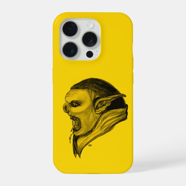 Funda Para iPhone Troll in Black and Yellow Design (Reverso )