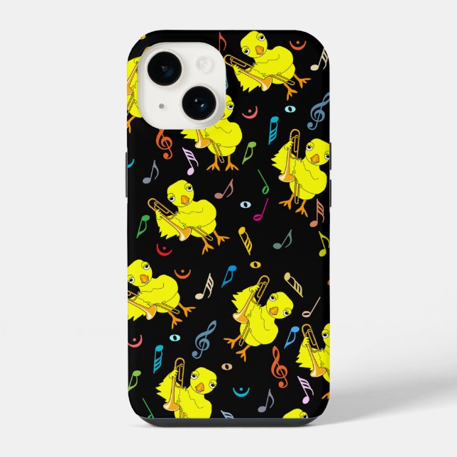 Funda Para iPhone Trombone Chick Music Notes (Reverso )