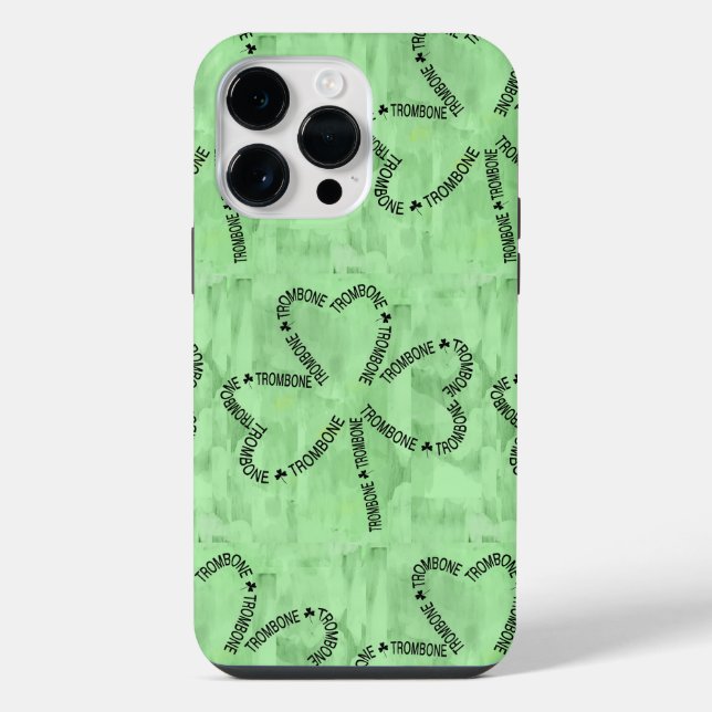 Funda Para iPhone Trombone Text Shamrock (Reverso )