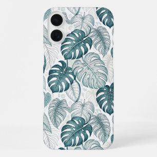 Funda Para iPhone 16 Plus Tropical Botanical Green Monsteras