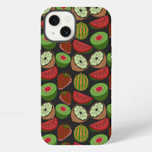 Tropical fruit seamless pattern colorful