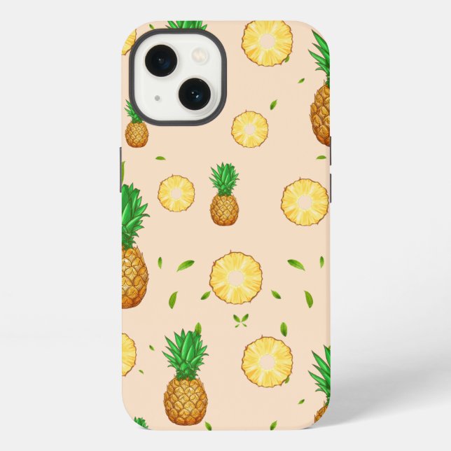 Funda Para iPhone TROPICAL SUMMER FRUIT Pineapple patrón (Reverso )