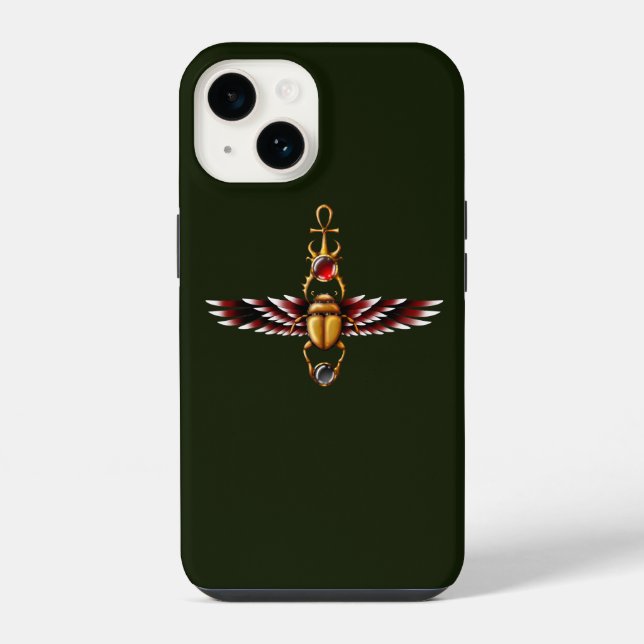 Funda Para iPhone TSDS: Gráfico de la capa de escarabajo de Seth  (Reverso )
