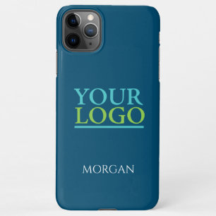 Funda Para iPhone 11Pro Max Tu logo/arte/foto, DIY Nombre blanco en Ocean Blue