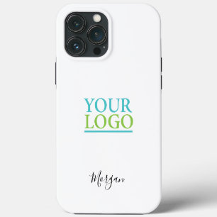Funda Para iPhone 13 Pro Max Tu Logo/Arte/Foto, Nombre DIY Letra Negra, Blanco