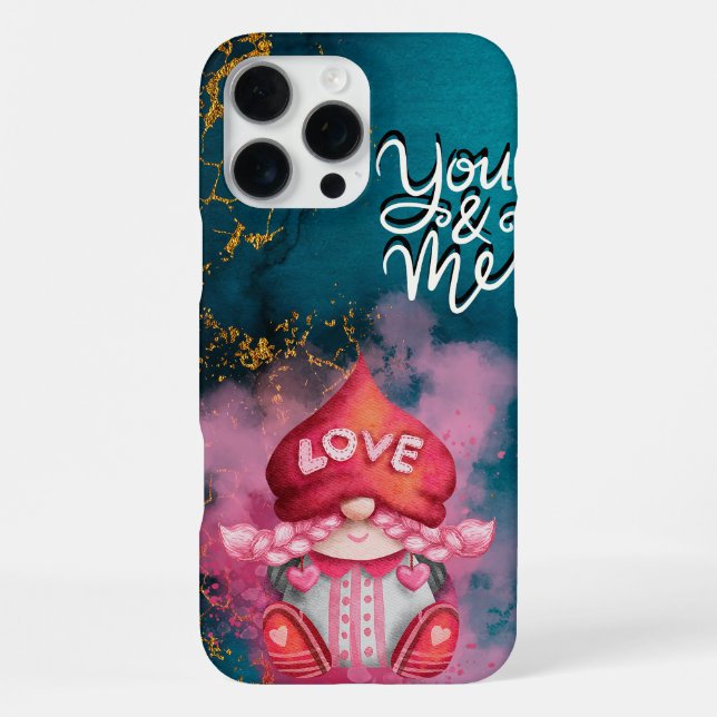 Funda Para iPhone Tú y yo gnomo del día de San Valentín (Reverso )