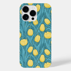 Funda Para iPhone 14 Pro Max Tulipanes azules y amarillos