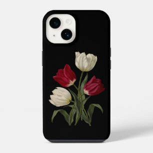 Funda Para iPhone 14 Tulipanes iniciales individuales 002~ Arte botánic