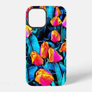 Funda Para iPhone 12 Tulipanes naranjas y dorados artísticos de Mt Vern