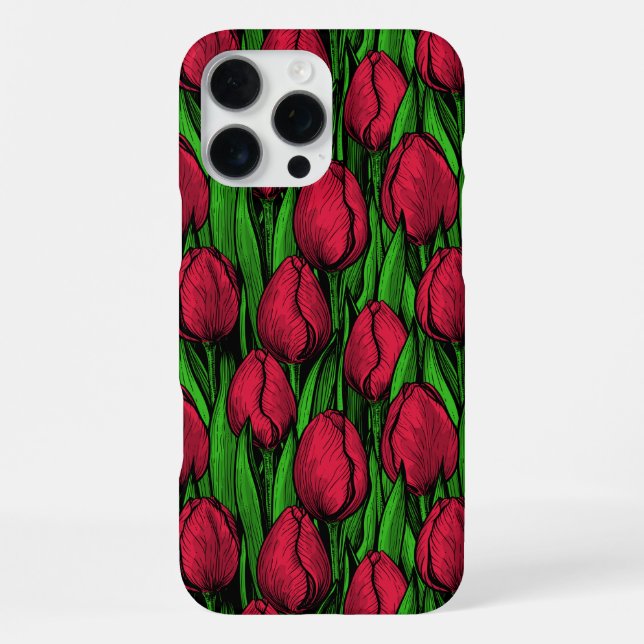 Funda Para iPhone Tulipanes rojos (Reverso )
