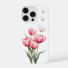 Tulipanes rosados etéreos y flores de mariposas