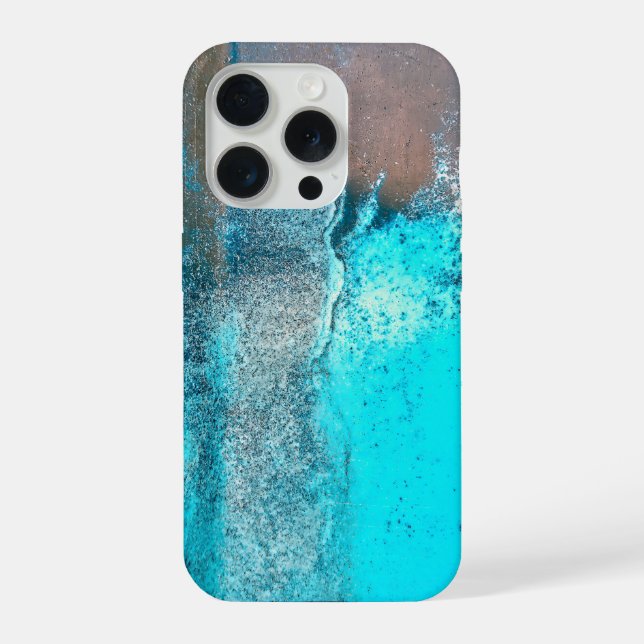 Funda Para iPhone Turquesa Grunge Texturizado Abstracto (Reverso )