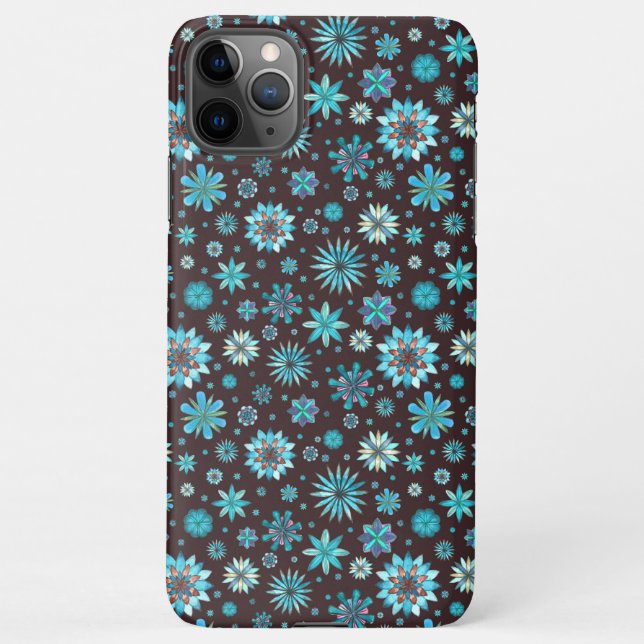 Funda Para iPhone Turquoise Floral Pattern – Boho Aesthetic  (Reverso)
