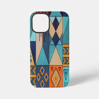 Funda Para iPhone 12 Mini Turquoise & Orange Patchwork 