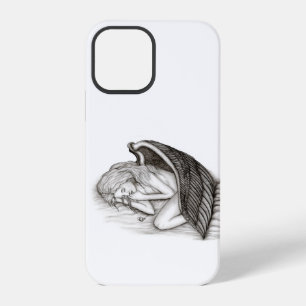 Funda Para iPhone 12 Pro Un ángel dormido, blanco y negro