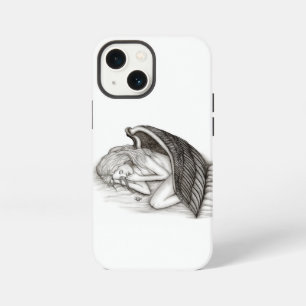Funda Para iPhone 13 Mini Un ángel dormido, blanco y negro