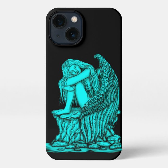 Funda Para iPhone Un ángel dormido en la piedra (Reverso )