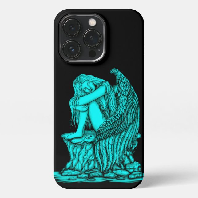 Funda Para iPhone Un ángel dormido en la piedra (Reverso)