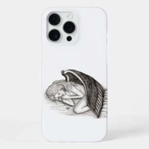 Funda Para iPhone 16 Pro Max Un ángel durmiendo, negro y blanco