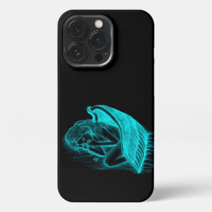 Funda Para iPhone 13 Pro Un ángel durmiente con diseño verde y negro