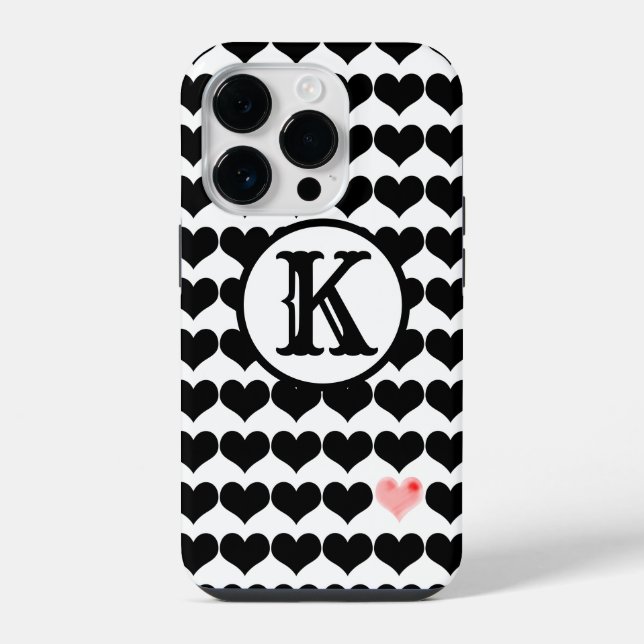 Funda Para iPhone Un corazón rosa (inicial) (Reverso )