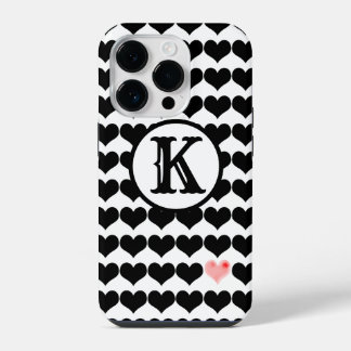 Funda Para iPhone 14 Pro Un corazón rosado (inicial)